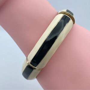 Vintage Black & Gold Enamel Stretch Bracelet
